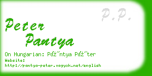 peter pantya business card